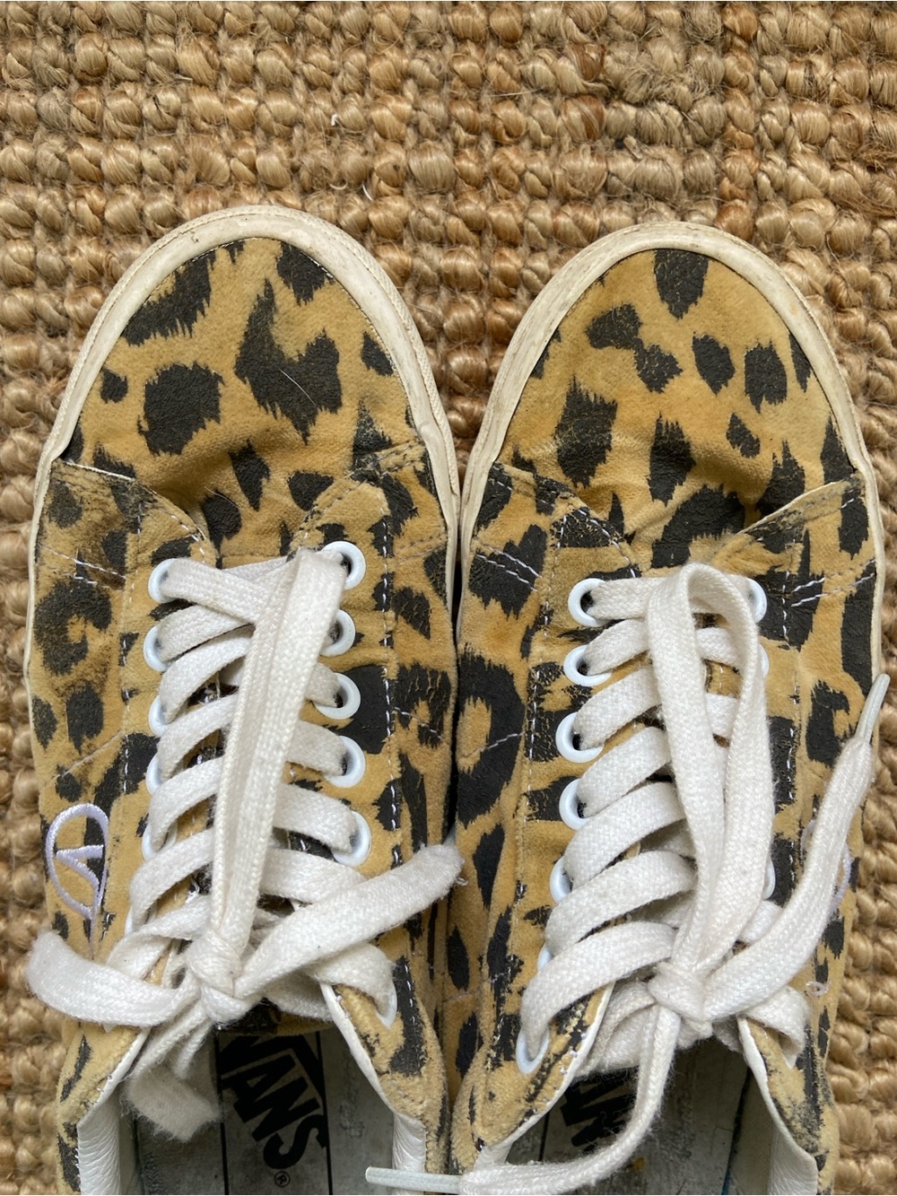 Van’s Style Sid Leopard Print Canvas Sneakers - Tan & Black